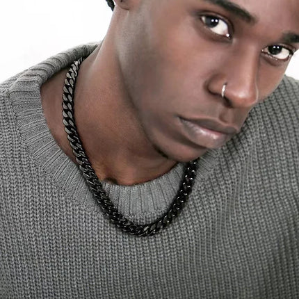 Punk Stainless Steel Curb Cuban Necklaces