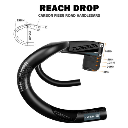 TOSEEK T800 Carbon Integrated Road Handlebar