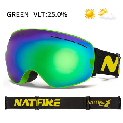 Ski Goggles Pro 100% UV400 Protection Anti Fog Interchangeable Lens Skiing Glasses Snowboard Snow Goggles for Men Women Natfire
