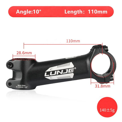 Ultralight 17° Aluminum Bike Stem  MTB & Road Bicycle 31.8mm