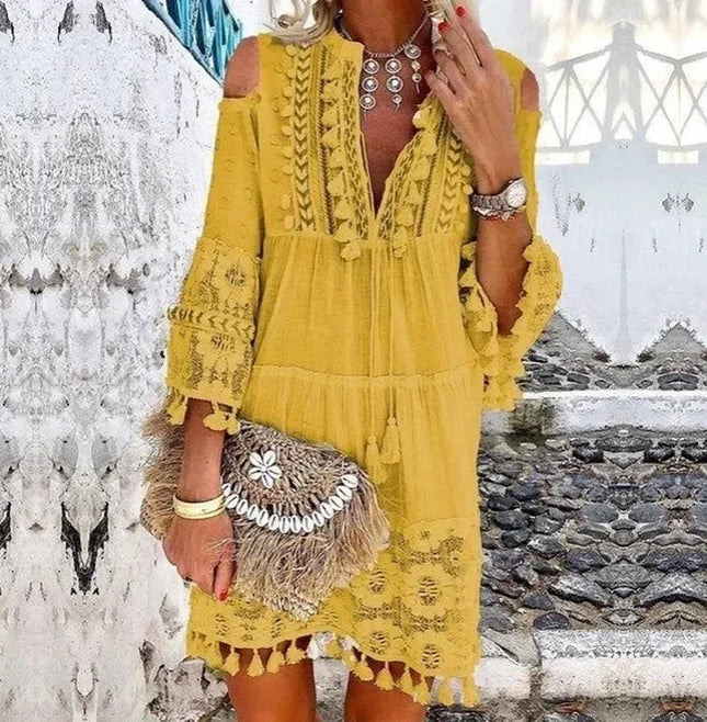 Women Quarter Sleeve Loose Dress
