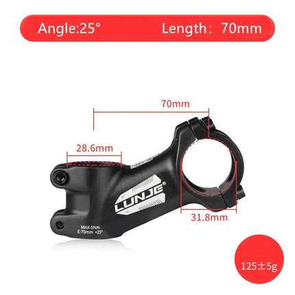 Ultralight 17° Aluminum Bike Stem  MTB & Road Bicycle 31.8mm
