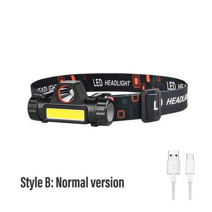 Rechargeable Fishing LED Headlamp - XPE & COB