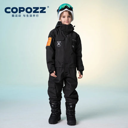 COPOZZ Children Snowsuit Kids Ski Suits One Piece Jumpsuits Overalls Outdoor Sports Snowboarding Snow Suit For Boys And Girls