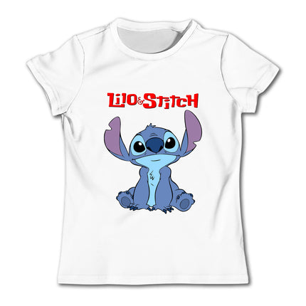 Girls Kawaii Stitch T-shirt Child Girl Clothing Toddler Tees Children Clothes 2024 Summer Short Sleeve Kids Boy Cartoon Tee Tops