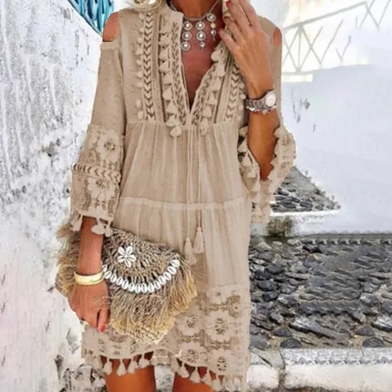 Women Quarter Sleeve Loose Dress
