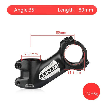Ultralight 17° Aluminum Bike Stem  MTB & Road Bicycle 31.8mm