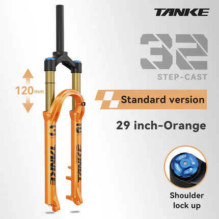TANKE MTB Bike Fork  120mm Travel, Rebound Adjustable, Quick Release