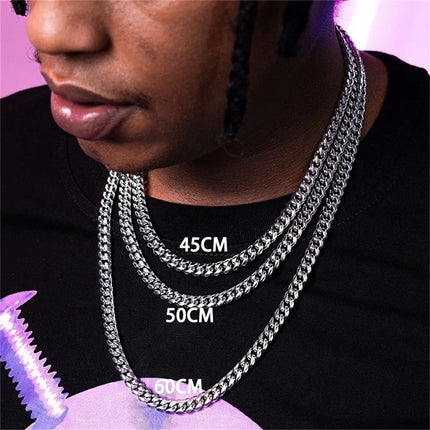 Punk Stainless Steel Curb Cuban Necklaces