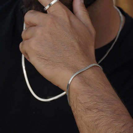 Stainless Steel Jewelry Set - Retro Bracelet, Necklace & Ring