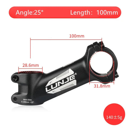 Ultralight 17° Aluminum Bike Stem  MTB & Road Bicycle 31.8mm
