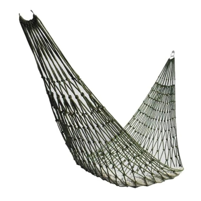 Single wide thick canvas hammock, perfect for outdoor camping and leisure.