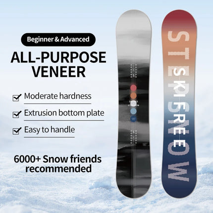 New Snowboard for Beginners, Advanced Players, Comprehensive Men's and Women's Adult Snowboard Equipment, Professional Flat-Engraved Skateboard, Simple Classic Style Ski Equipment for Young People
