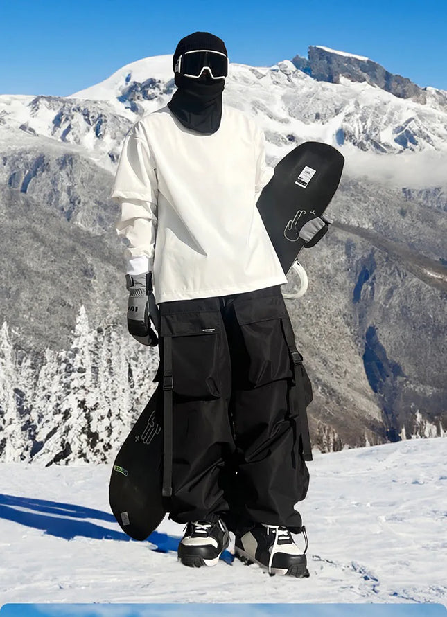 Men's & Women's Waterproof Ski Pants, Breathable, Thermal Lining, Winter Snowboard Overalls.