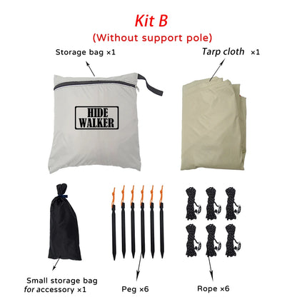 Black Coated Tarp - 99% UV Block, Waterproof Sun Shelter Canopy.