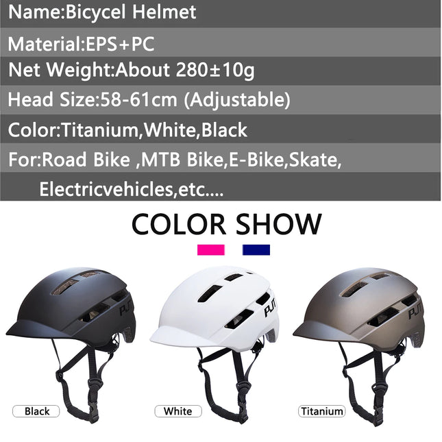 PJT Cycling Helmet  In-Mold MTB/Road Helmet with USB Rechargeable Taillight