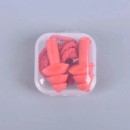 1 Pc Silicone Ear Plugs for Sleep, Noise Reduction, Swimming, and Diving with Rope