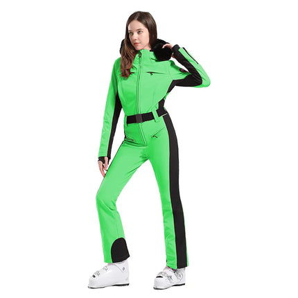 GSOU SNOW One-piece Ski Suit Women Thickening Snowboard Female Overalls Winter Windproof Waterproof Breathable Clothing Skiing