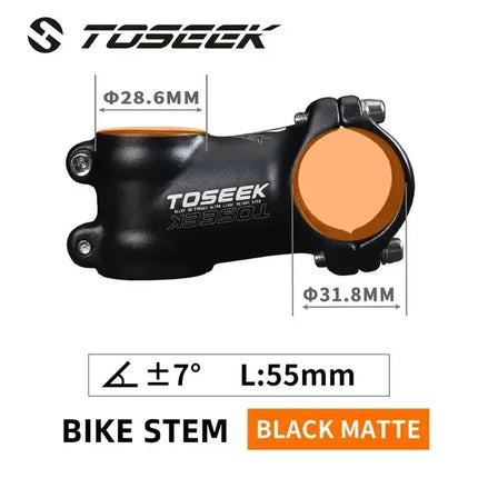 TOSEEK MTB/Road Bike Handlebar Stem  Lightweight 60-100mm, 28.6mm Fork, 31.8mm Bar