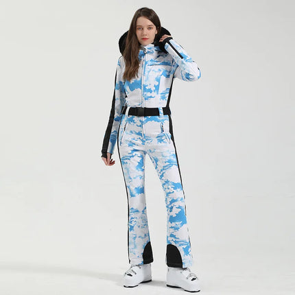 GSOU SNOW One-piece Ski Suit Women Thickening Snowboard Female Overalls Winter Windproof Waterproof Breathable Clothing Skiing