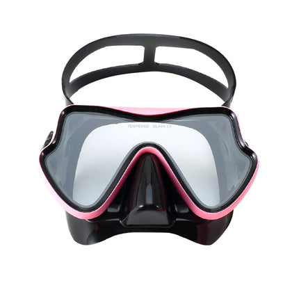 Diving Mask  Anti-Fog, HD, Tempered Glass, Silicone Skirt, with Nose Cover.