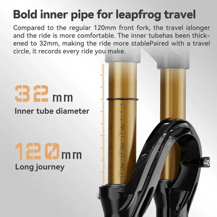 TANKE MTB Bike Fork  120mm Travel, Rebound Adjustable, Quick Release