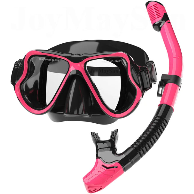 Dry Snorkel Mask Set, Panoramic View, Anti-Fog, Adjustable for Adults.