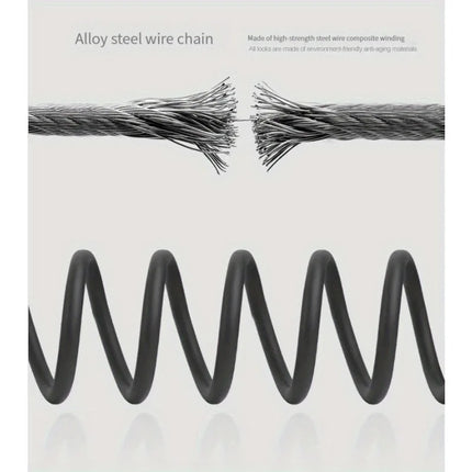 Anti-Theft Bicycle Combination Lock - Strong Steel Cable, Scratch-Proof & Drill-Resistant