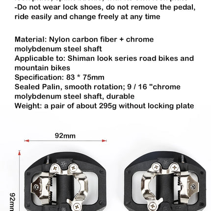 TANKE Mountain Bike Pedals SPD Dual Clipless & Flat Aluminum Pedals with 3 Sealed Bearings