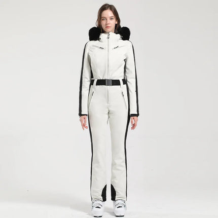 GSOU SNOW One-piece Ski Suit Women Thickening Snowboard Female Overalls Winter Windproof Waterproof Breathable Clothing Skiing