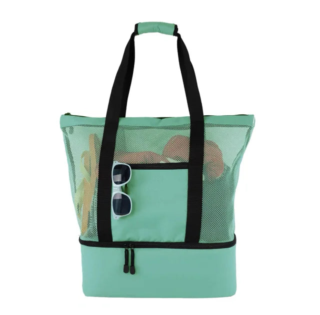 Heat Preservation Mesh Picnic Tote Bag for Women, Waterproof, Double-layer, High Capacity