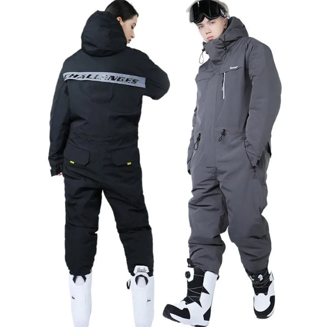 Ski Suit Cold-Proof Men's and Women's One-Piece Outdoor Waterproof Windproof Snowboarding Suit горнолыжный костюм мужской