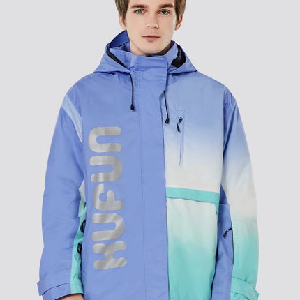 Gradient Ski Suit Girl Waterproof  Warm Loose Cotton Clip Snowboard Pink Purple Woman Adult Men Winter Outdoor Jacket Coat Pants