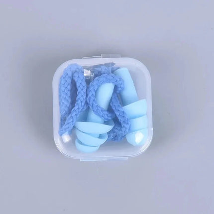 1 Pc Silicone Ear Plugs for Sleep, Noise Reduction, Swimming, and Diving with Rope
