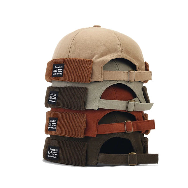 Bocca Beanie Hat  Corduroy Brimless Dome for Men & Women