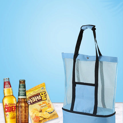 Heat Preservation Mesh Picnic Tote Bag for Women, Waterproof, Double-layer, High Capacity