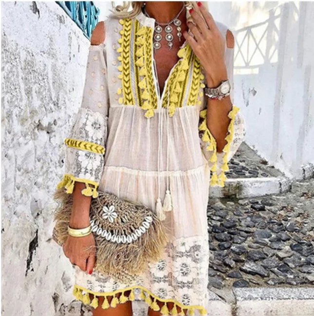Women Quarter Sleeve Loose Dress
