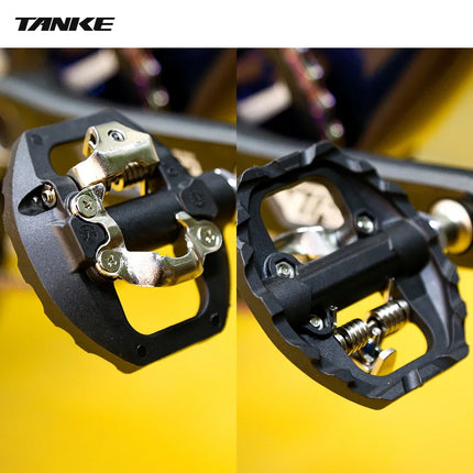 TANKE Mountain Bike Pedals SPD Dual Clipless & Flat Aluminum Pedals with 3 Sealed Bearings