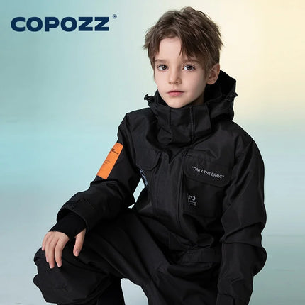 COPOZZ Children Snowsuit Kids Ski Suits One Piece Jumpsuits Overalls Outdoor Sports Snowboarding Snow Suit For Boys And Girls