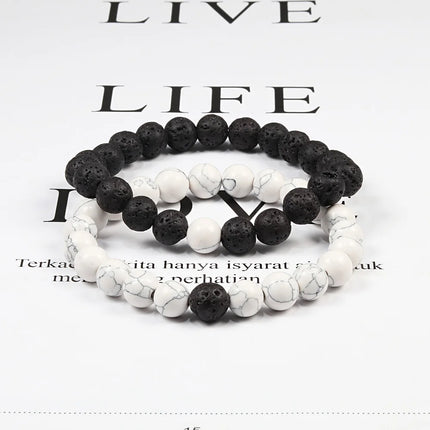 Couples Bracelet Set - Tiger Eye Beaded Yoga Bracelets for Men & Women