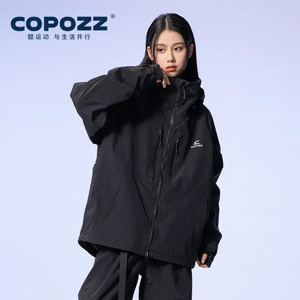 COPOZZ 3L Ski Jacket - Windproof & Waterproof Hooded Ski Coat for Men and Women
