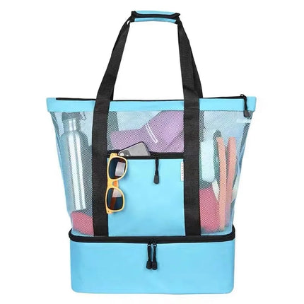 Heat Preservation Mesh Picnic Tote Bag for Women, Waterproof, Double-layer, High Capacity