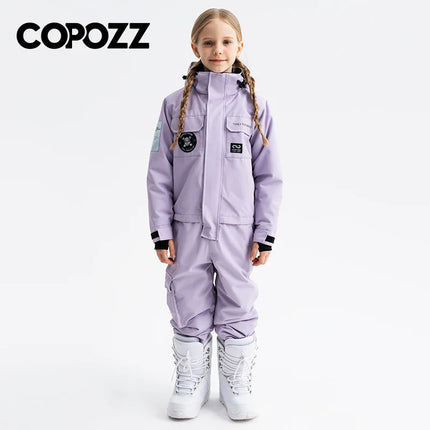 COPOZZ Children Snowsuit Kids Ski Suits One Piece Jumpsuits Overalls Outdoor Sports Snowboarding Snow Suit For Boys And Girls