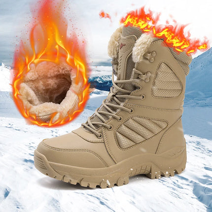 Winter Boot Men's High-top Waterproof Ankle Boots Men Thick Plus Warm Large Size Snow Hiking Boots Outdoor Cotton Shoes Sneakers