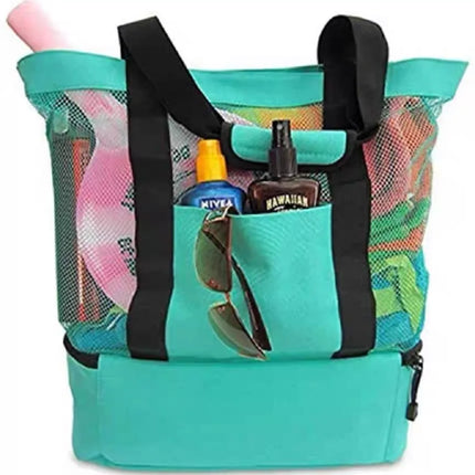 Heat Preservation Mesh Picnic Tote Bag for Women, Waterproof, Double-layer, High Capacity