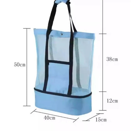 Heat Preservation Mesh Picnic Tote Bag for Women, Waterproof, Double-layer, High Capacity