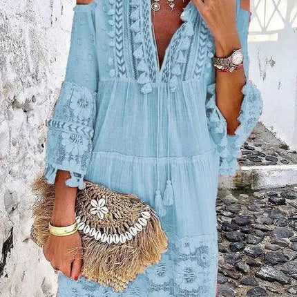 Women Quarter Sleeve Loose Dress