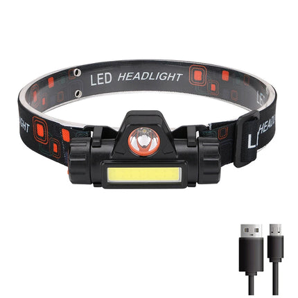Portable Mini LED Headlamp - XPE + COB, USB Rechargeable