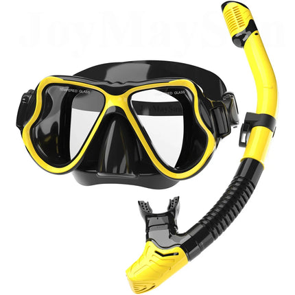 Dry Snorkel Mask Set, Panoramic View, Anti-Fog, Adjustable for Adults.