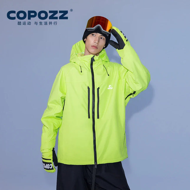 COPOZZ 3L Ski Jacket - Windproof & Waterproof Hooded Ski Coat for Men and Women